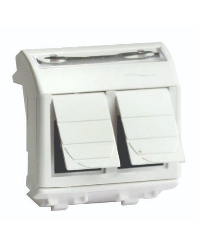 Розетка RJ-45 Brava 2 модуля слоновая кость (75459S): Розетка компьютерная с двумя разъёмами в Йошкар-Оле