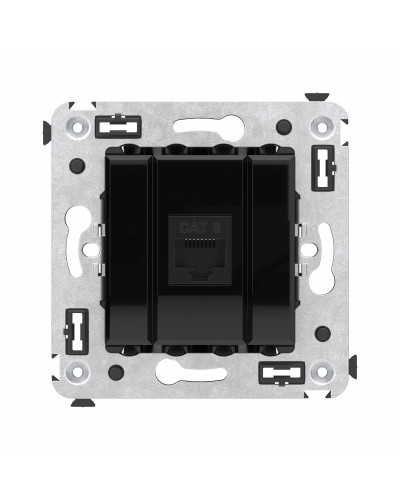 Розетка RJ-45 в стену, кат.6E, Avanti, одинарная, черный квадрат (4402693). Розетка компьютерная. ДКС в Йошкар-Оле