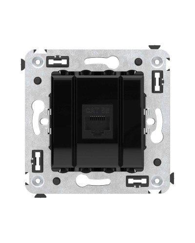 Розетка RJ-45 в стену, кат.5E, Avanti, одинарная, черный квадрат (4402663). Розетка компьютерная. ДКС в Йошкар-Оле