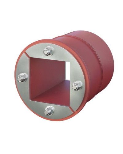 Проходка круглая, нержавеющая, D125х70 мм с проемом 80х80 мм (DXF3124): Проходка круглая, нержавеющая, с проёмом в Йошкар-Оле