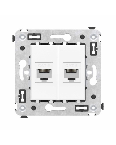 Розетка RJ-45 в стену, кат.6E, Avanti, двойная, белое облако (4400694). Розетка компьютерная. ДКС в Йошкар-Оле