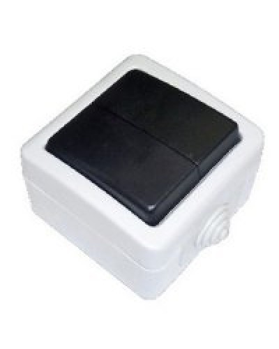 Переключатель двухклавишный 2-полюсный с 2 мест EF602SA, серый, LK Aqua (80006). Переключатель. Экопласт в Йошкар-Оле