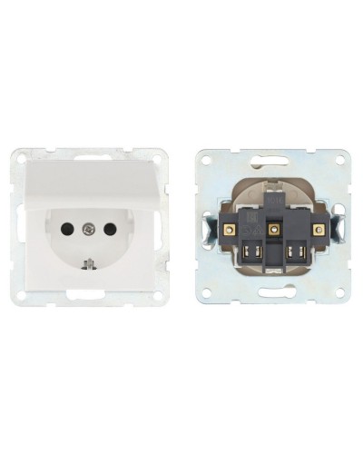 Розетка с з/к, шторками и крышкой, белый LK80 (843404-1). Розетка. Экопласт в Йошкар-Оле