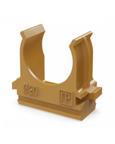 Крепёж-клипса для труб АБС-пластик бук D20 (100 шт) (PR13.0046). Крепление для труб ПВХ. Промрукав в Йошкар-Оле