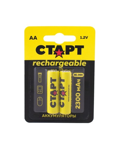 СТАРТ HR6 (AA, 2300 mah), упак. 2 шт. БЛИСТЕР. Перезаряжаемые аккумуляторы. СТАРТ в Йошкар-Оле
