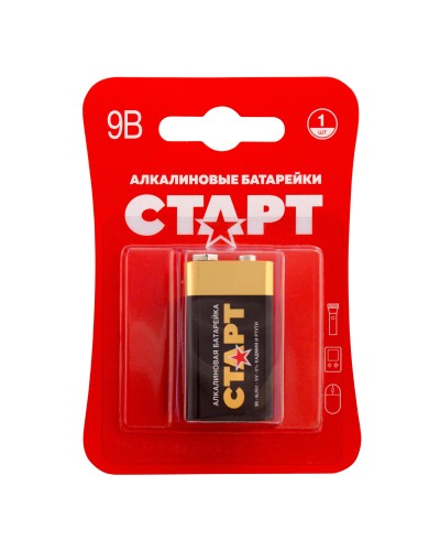 СТАРТ 6LR61-BL1 (9 В, Крона,  6LR61), БЛИСТЕР. Алкалиновая батарейка. СТАРТ в Йошкар-Оле